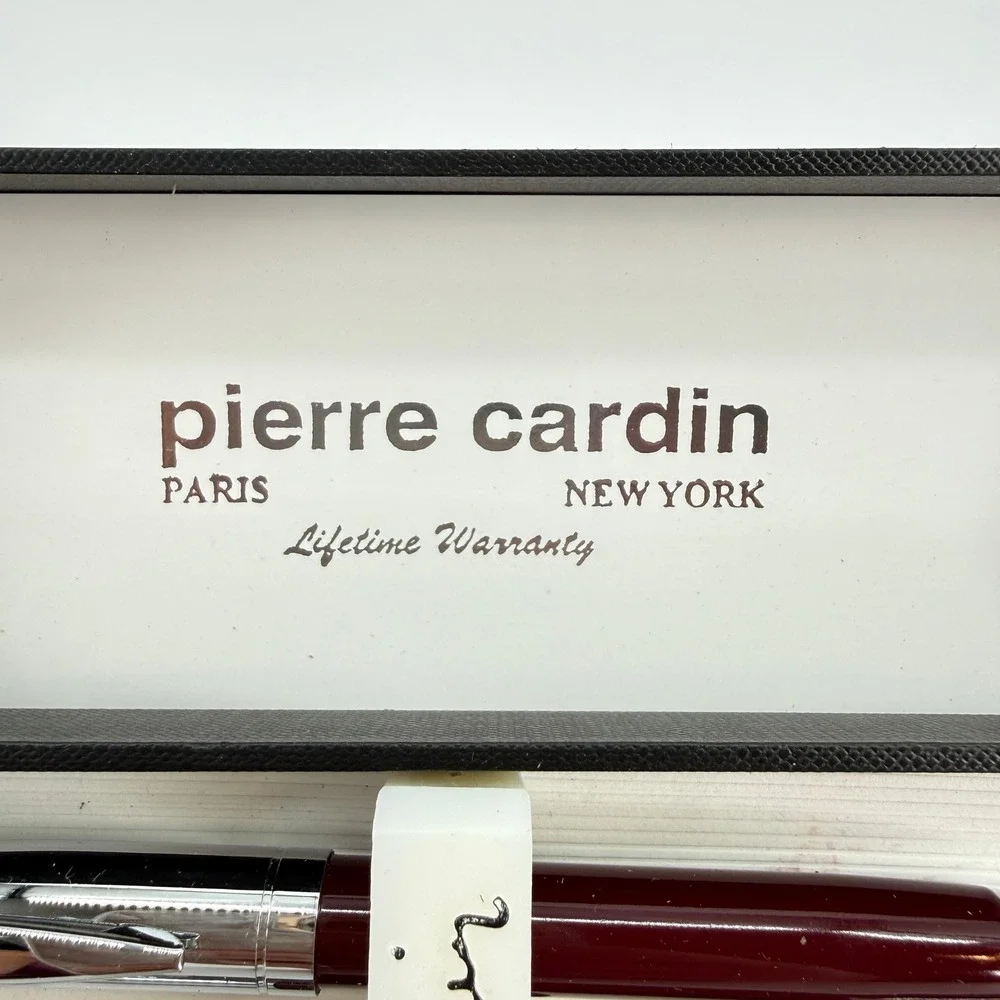 Pierre Cardin Pen and Pencil Set Unisex OS Burgundy Chrome Writing Gift Set
